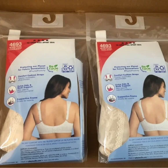 2 Playtex 18 Hour Ultimate Shoulder Comfort Bra Size 40B Natural Beige Wirefree - Picture 2 of 5